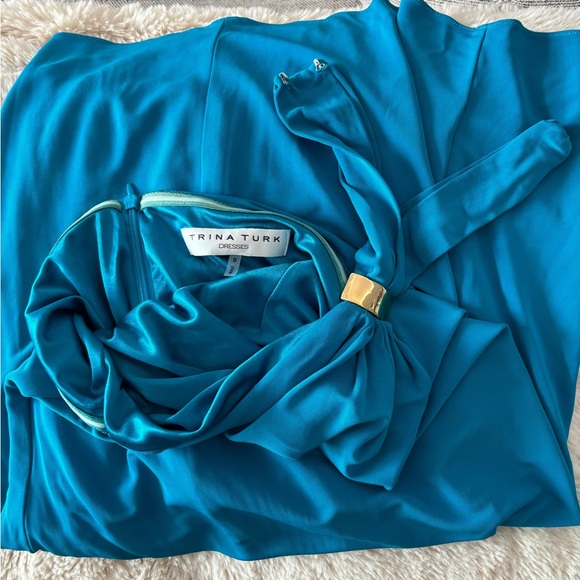 Trina Turk Sleeveless Halter High Neck Mini Swing Dress, size 0 - Picture 4 of 5